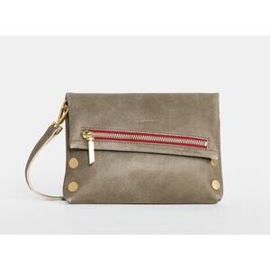 Hammitt Crossbody Bag in Taupe with Red Accent